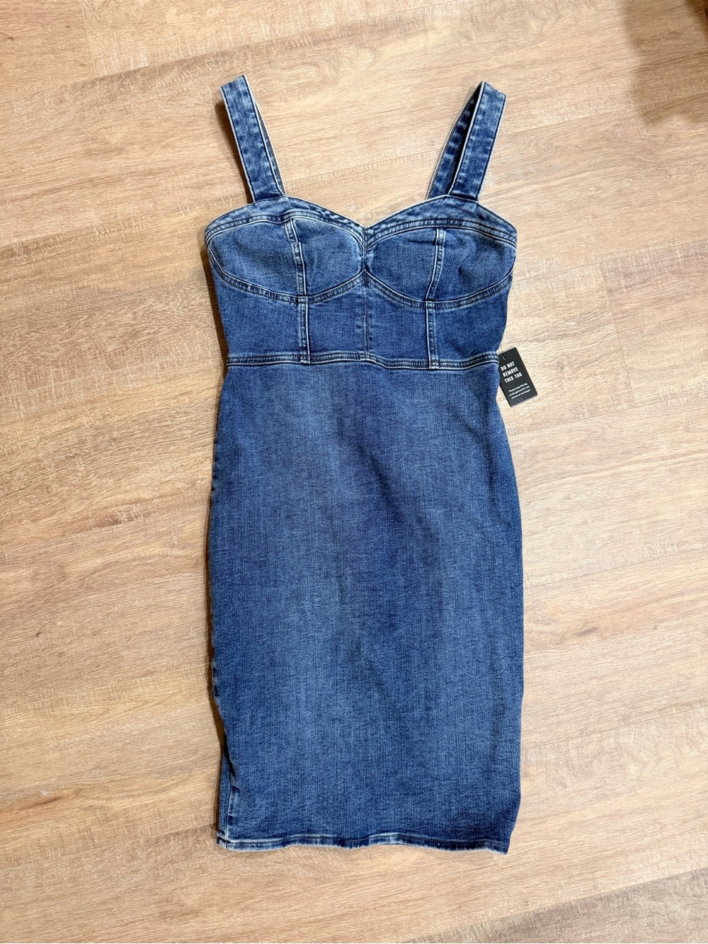 Express Denim Midi Dress in Dark Blue